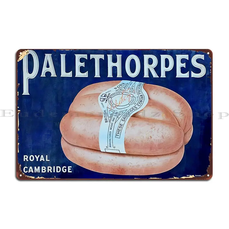 Palethorpes Sausages Vintage Enamel Advertising Sign Metal Plaque Poster Design Wall Decor Print Club Vintage Tin Sign Poster