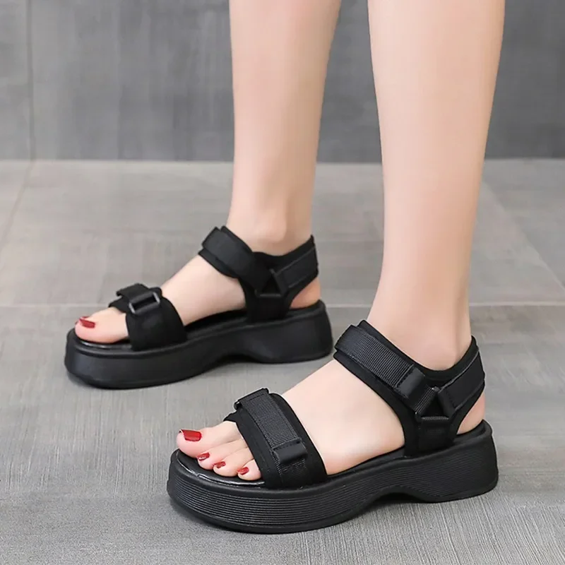 New Open Toe Flats Platform Sport Women Sandals Shoes Summer Designer Casual Walking Shoes Slippers Fad Beach Zapatos Mujer