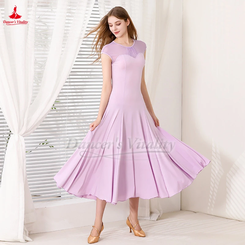 

Бальные танцы, закрытые плечами, с короткими рукавами, большие свободные платья для женщин, взрослых, вальс, фокстрот, танго, зыбучий поп, тренировочная одежда