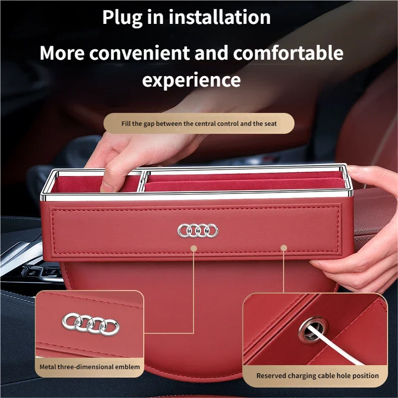 

Audi A1 A3 A4 A5 A6 A7 A8 Q3 Q5 Q7 Q8 Rs4 Rs5 Rs6 S3 S4 S5 Tt Car Seat Gap Slot Crevice Storage Box with USB Charging Organizer