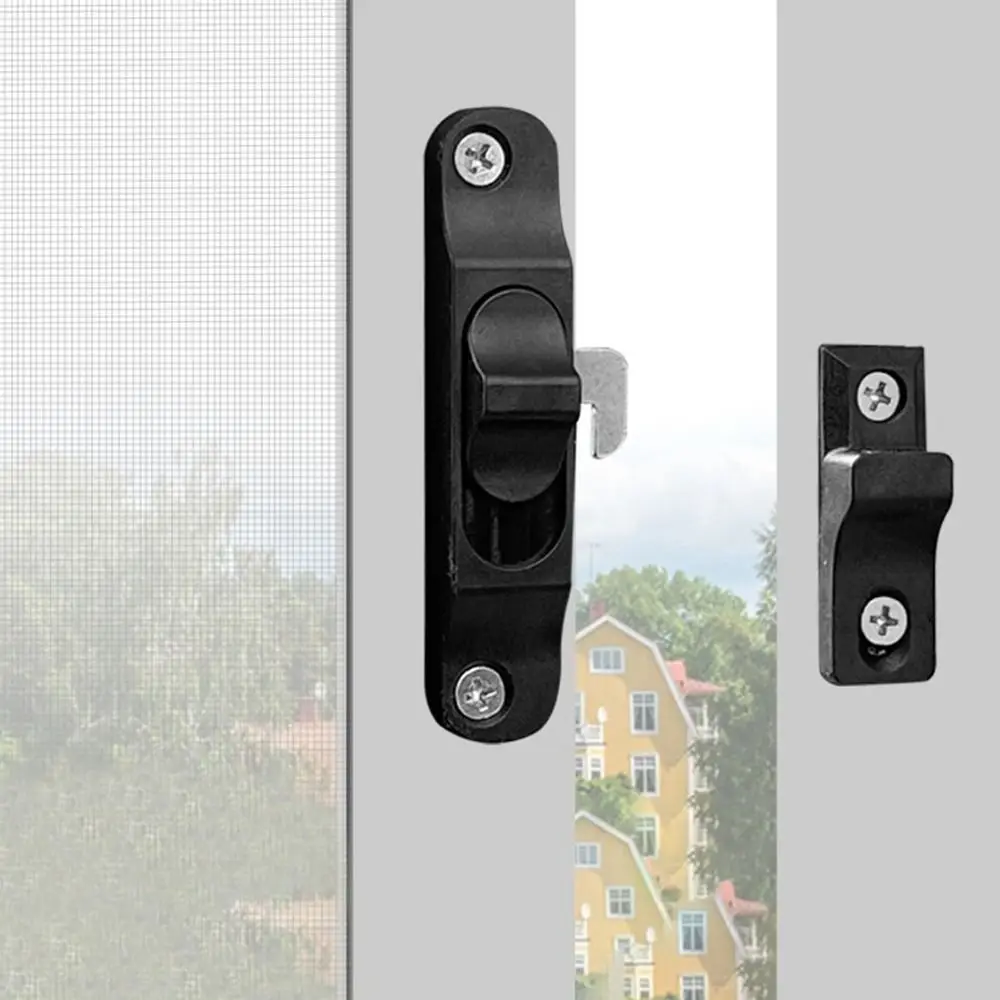 Spring Sliding Pull Door Lock Anti Theft Door lock buckle Aluminium Alloy Push-Pull Window Hook Lock Door Window Hardware