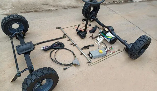Transaxle Trike Conjunto de eixo traseiro Empilhadeira diferencial de duas velocidades Eixo elétrico Eixo dianteiro para trator
