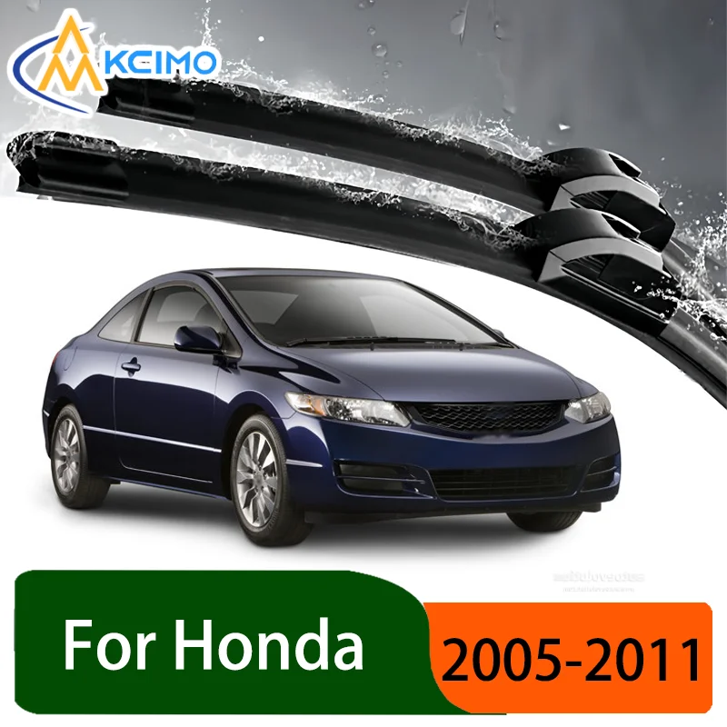 

Silent Black Front Wiper Blades Set for Honda Civic 8 2005-2011 2006 2007 Auto Windscreen Windshield Window Wiper Accessories