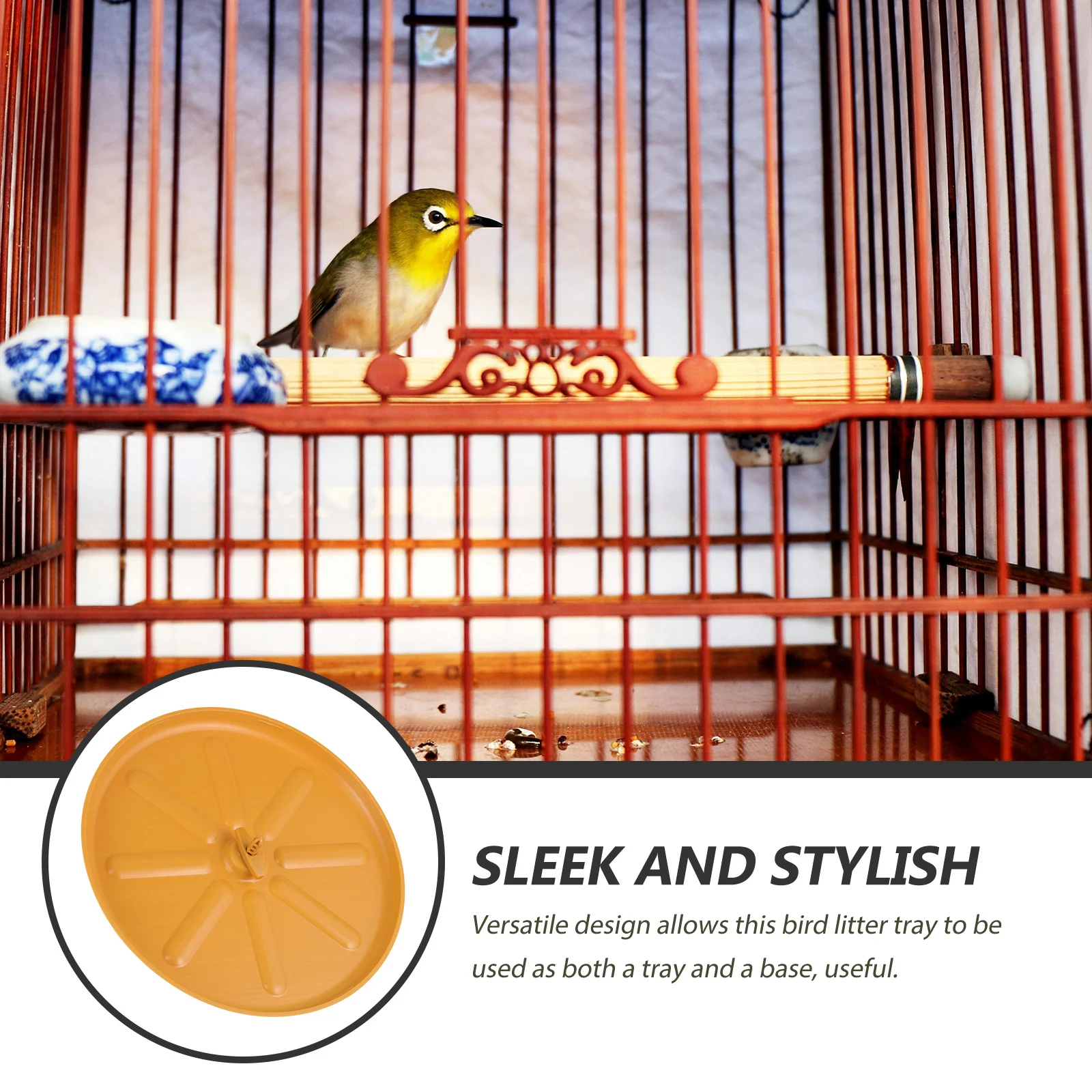 قفص الطيور صينية سفلية صغيرة الحجم من البلاستيك خفيفة الوزن صينية فضلات الطيور استبدال قفص أنبوب عموم الطيور حامل أنبوب