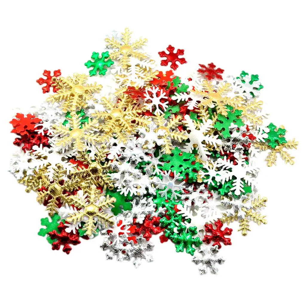 

Sparkly Fabric Snowflake Assorted Sizes Christmas Craft Supplies Ornaments Pack for Card Making and Party Decor