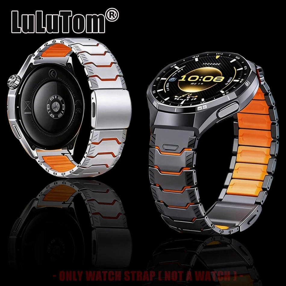 Pulseira de Titânio e Silicone de 22mm para Samsung Galaxy Watch 8 (40/44/46mm), Ultra (47mm) e Classic; Pulseira Magnética para Huawei GT6/5/4 Pro