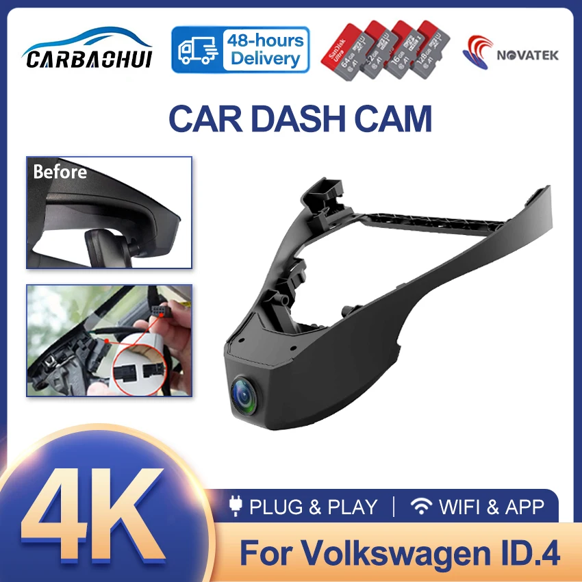 

Car DVR for VW Volkswagen ID.4 ID4 ID 4 AWD Pro S X GTX Plus CROZZ CROSS,4K 2160P Dash Cam for Audi Q4 e-tron,Car Accessories