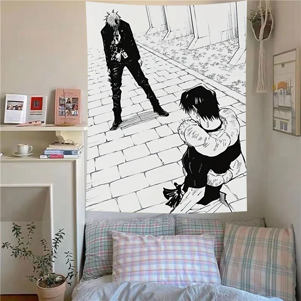 Jujutsu Kaisen Anime Tapestry Gojo vs Toji Cool Room Stuff Wall Art Aesthetic Room Decor Large Tapestry Room Decoration Items
