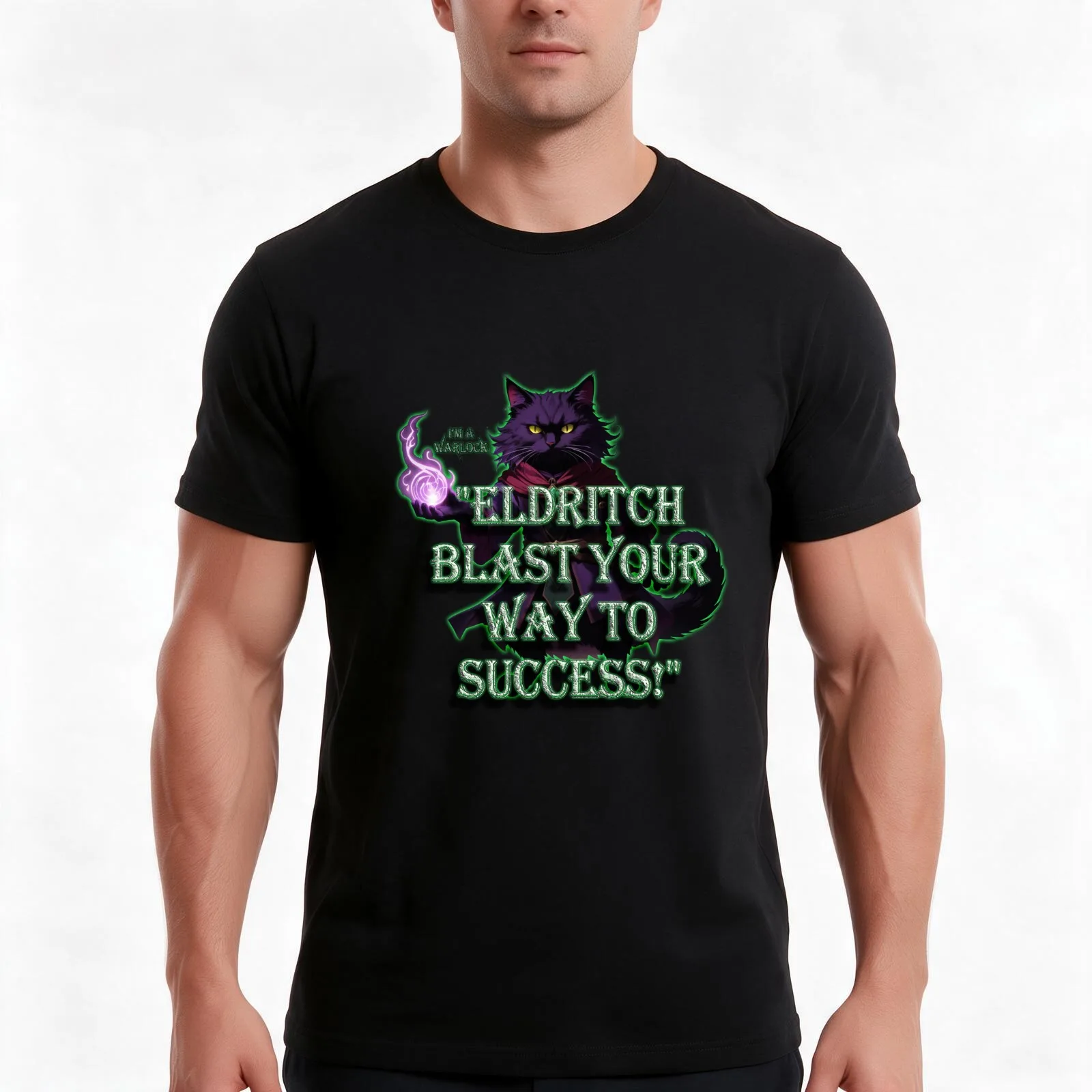 I'm a WARLOCK T-Shirt Summer Casual Cotton Tee Oversized Streetwear Tops Vintage Graphic Print Loose Fit Short Sleeve