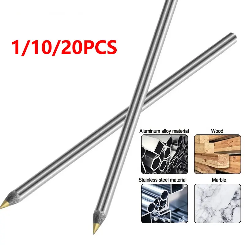 1/10/20pcs Alloy Scribe Pen Carbide Scriber Pen Metal Wood Glass Tile Cutting Marker Pencil Metalworking Woodworking Hand Tools