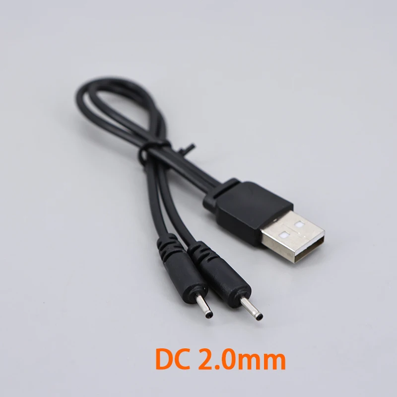 1x 1 usb male to 2 way DC 2.0mm charging power connector cord cable for earphone charging wire 2 in 1
