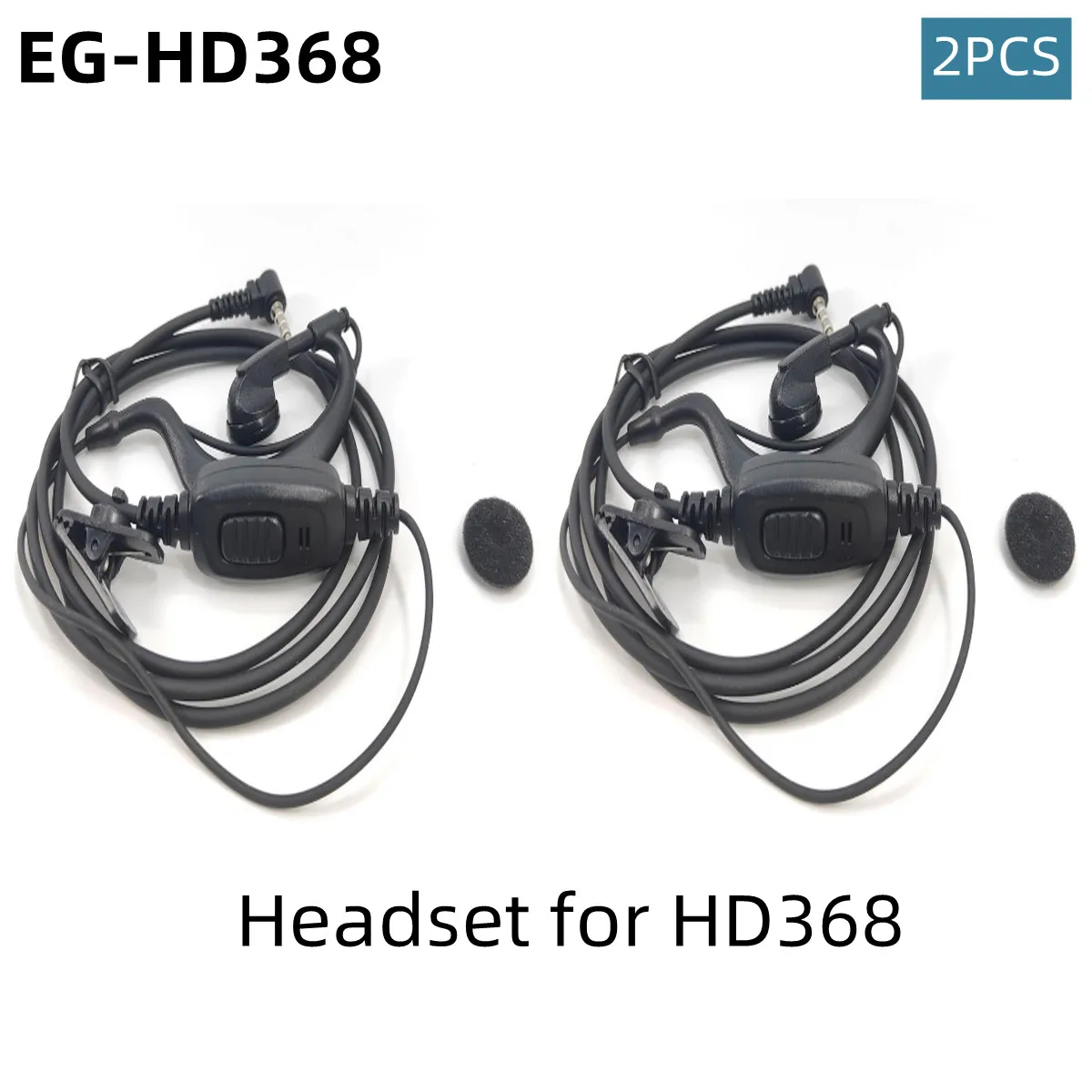 

2PCS Anysecu HD368 Specialized Headset EG-HD368 for HD368