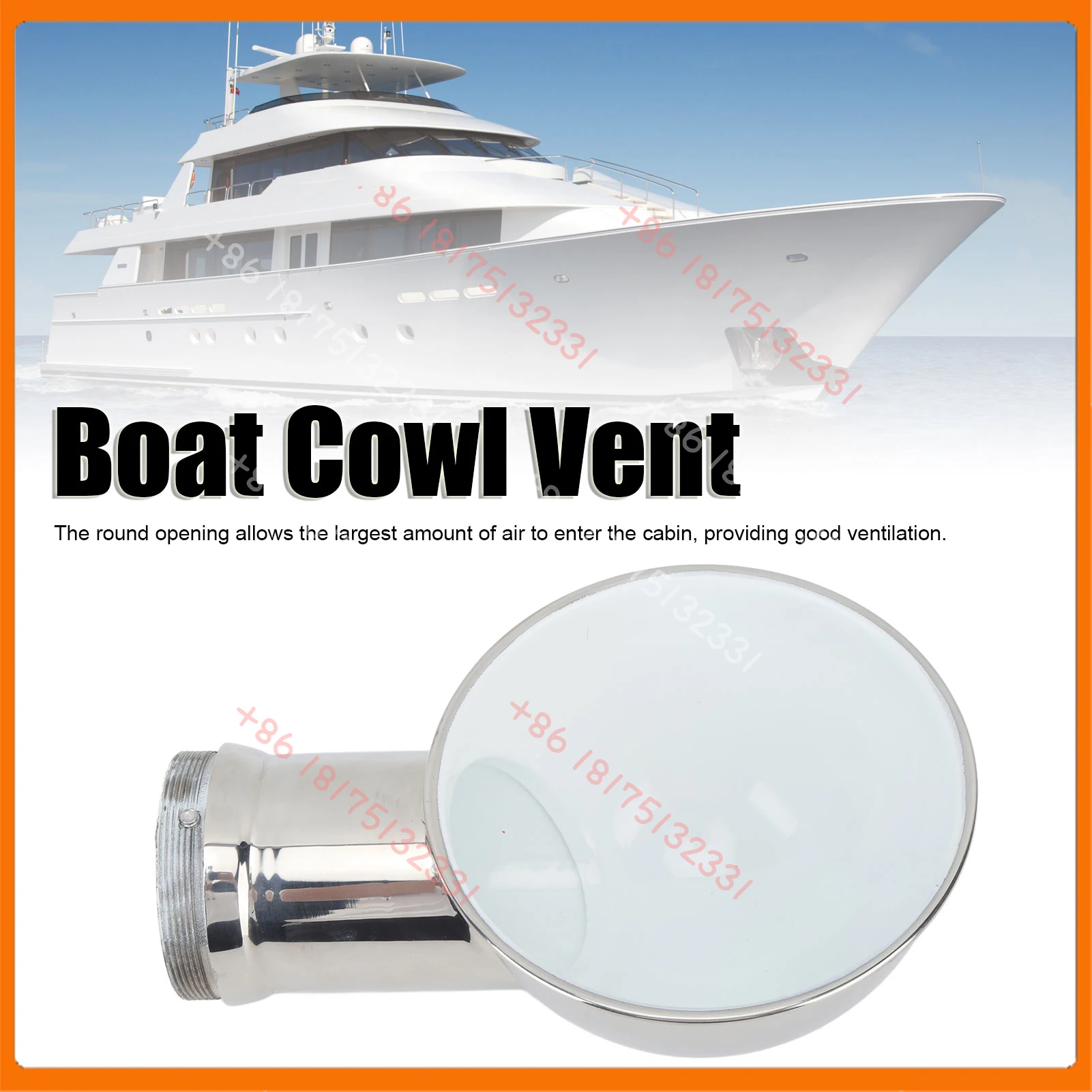 

3in Marine Cowl Vent Marine Grade 304 Stainless Steel Round White Cowl Vent ilator for Boats Ships Yachts Marine Round Cowl Vent