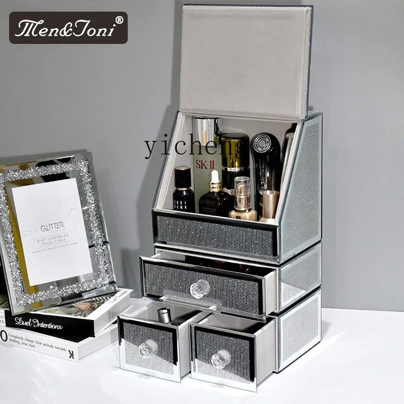 YFY  high-grade light luxury cosmetics high-end feeling cover with drawer dust-proof living room decoration