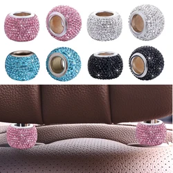 Universal Crystal Rhinestone Car Seat Headrest Ring Collars Decor Charms Diamond Bling Car Interior Accessories For Women Girls