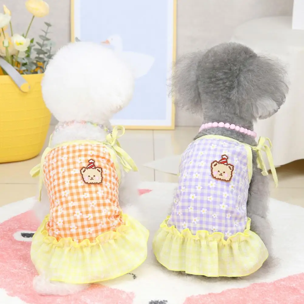 Attractive Pet Apparel  Two-legged Universal Pet Dress  Pleated Hem Dog Cat Dress