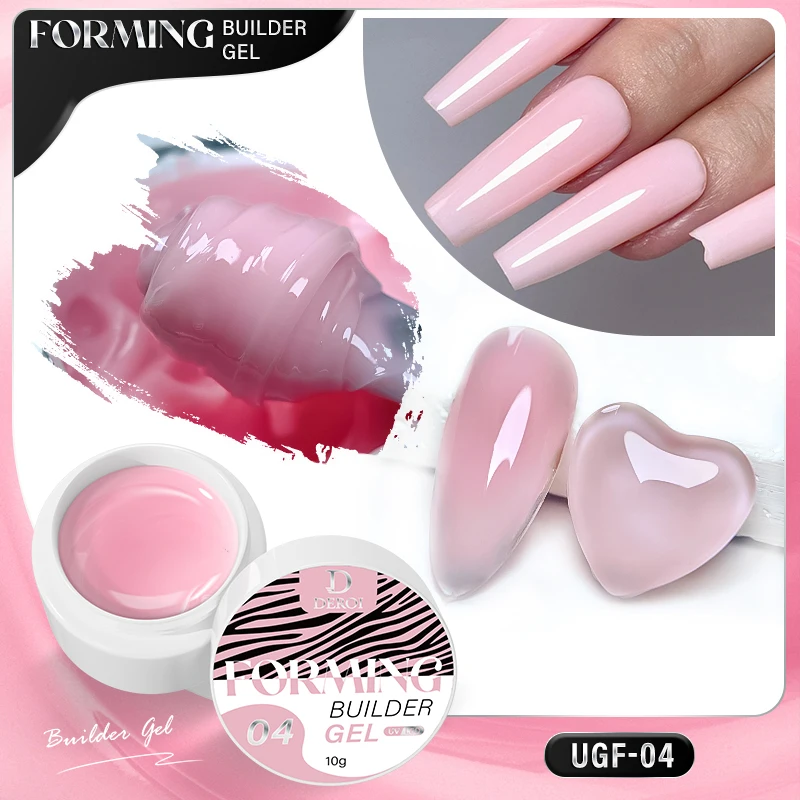 

DEROI Hard Jelly Extension Nail Gel Polish Builder Nail Gel UV Resin Camouflage Nude Pink White Clear Nail Gel for Extension