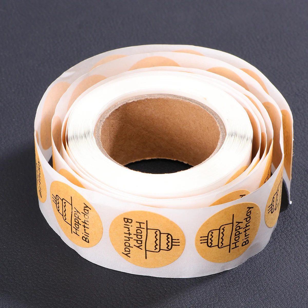 1 Roll Happy Birthday Seal Sticker DIY Self-Adhesive for Baking Packaging Gift Wrap Label Round Label Seal Sticker