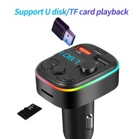 Bluetooth 5.0 Car FM Transmitter PD Type-C Dual USB Ambient Player MP3 Charger Type-C Wireless Light
