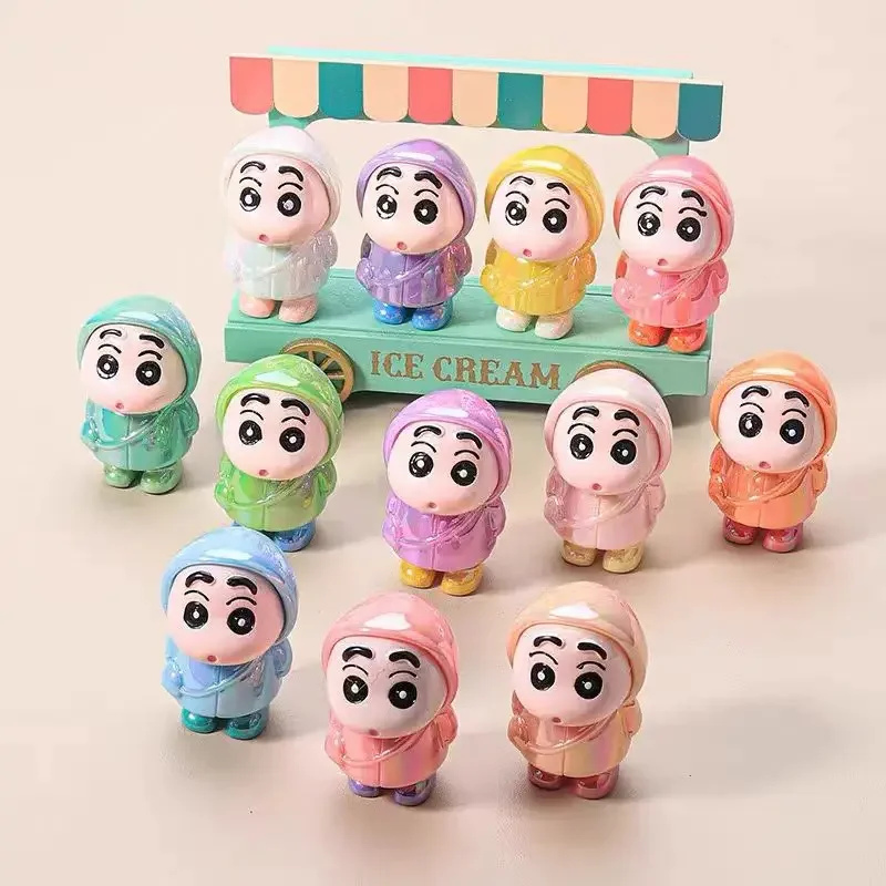 

12pcs Crayon Shin-Chan Cartoonsanime Diy Accessories Raincoat Xiaoxin Keychain Car Pendant Three-Dimensional Ornaments Gifts