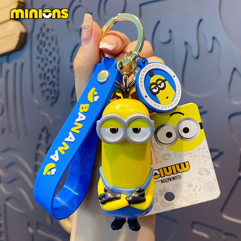 Despicable Me Cartoon Image Little Yellow Person Keychain Pvc Material Kawaii Fashion Exquisite Bag Decoration Pendant Doll Gift