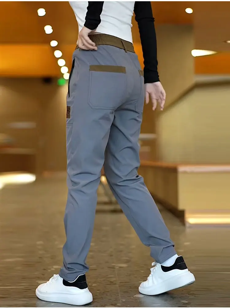 Neue Freizeithose für Herren im chinesischen Stil – Frühling/Herbst, mittelhoher Bund, elastisch, gerade geschnitten, bequem, atmungsaktiv, Sportmarke – Detail 12