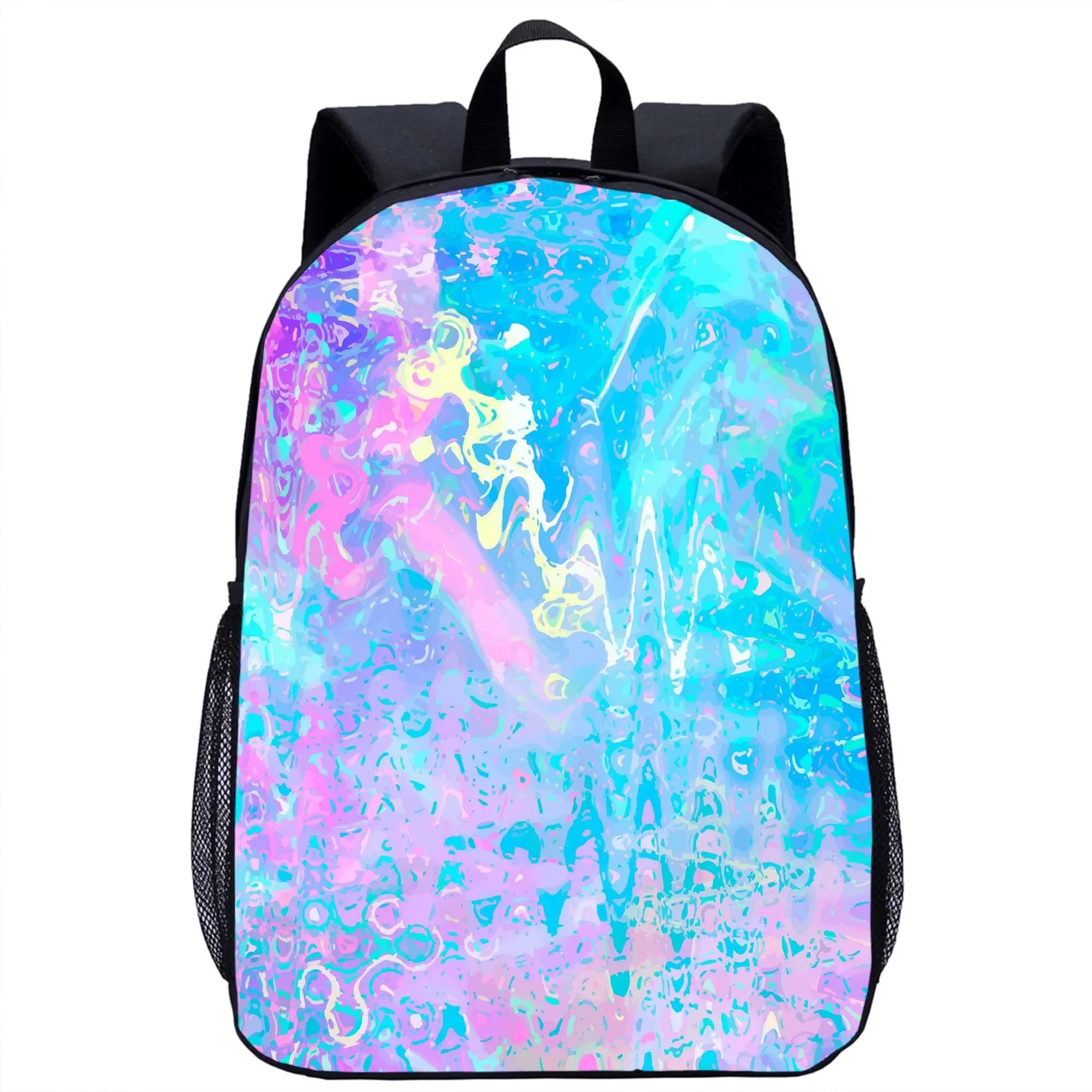 Bellissimo sfondo di colore zaino ragazza ragazzo scuola zaino moda Cool 3D stampa adolescente borsa da viaggio per Laptop borsa da scuola da 16 pollici