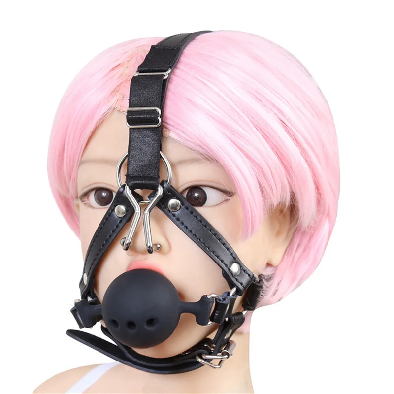 Three Hole Dhaped Nose Mouth Flail Hanging Nose Hook Plug for Women's Silicone Adult Products