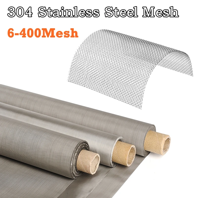 304 Steel Mesh 50cm Width Food Filter Metal Net Filtration Woven Wire Sheet Screening Filter Home Kitchen Strainers