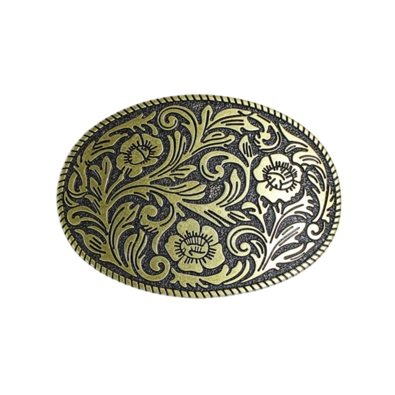 Western Teens Carved Belt Buckle Ethnic Rock Belt Link Buckle Teens Unisex Belt Buckle Replace Replacements Accessories