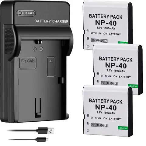 1500mAh NP-40 NP40 CNP-40 배터리 + 카시오 엑실림 EX-Z600 EX-Z750 Z1000 Z1050 Z1080 FC100 FC150 P505 P600 P700 카메라용 충전기