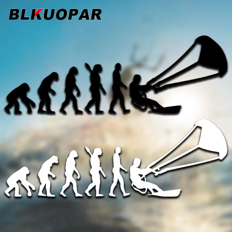 BLKUOPAR Kitesurfing Evolution Car Stickers JDM Creative Vinyl Decal Scratch-Proof Bumper Motorcycle Surfboard Car Accessories