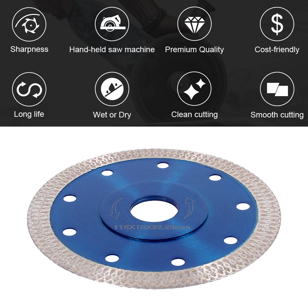 Cutting Saw Blade 115/125mm Diamond Saw Blade For Porcelain Tile Ceramic Dry/Wet Cutting Disc Saw Blade Angle Grinder Tools