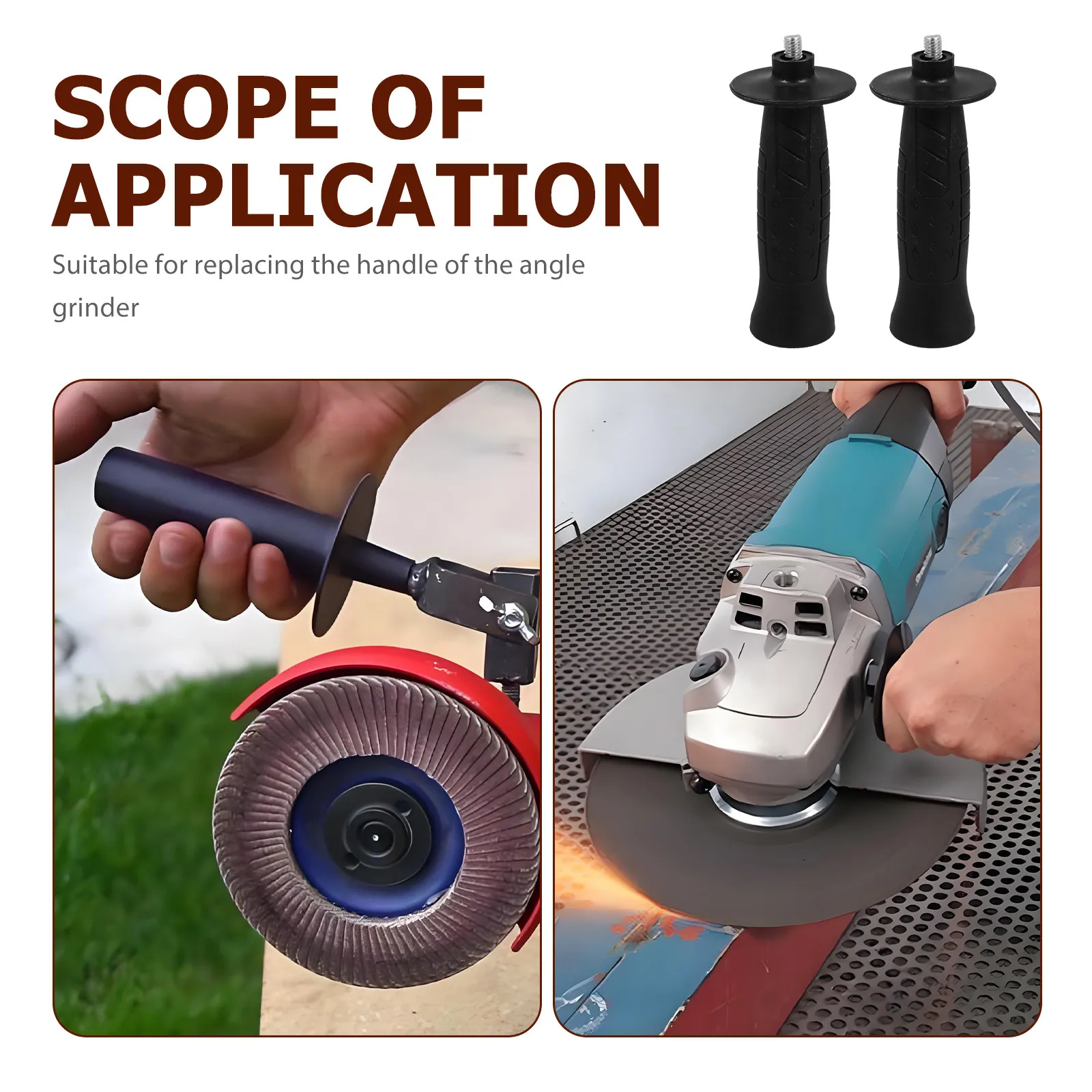 2Pcs Black Hard Plastic Angle Grinder Handle Replacement Non-Slip Auxiliary Grip for Grinder Side Mount Polishing Machine - view 3