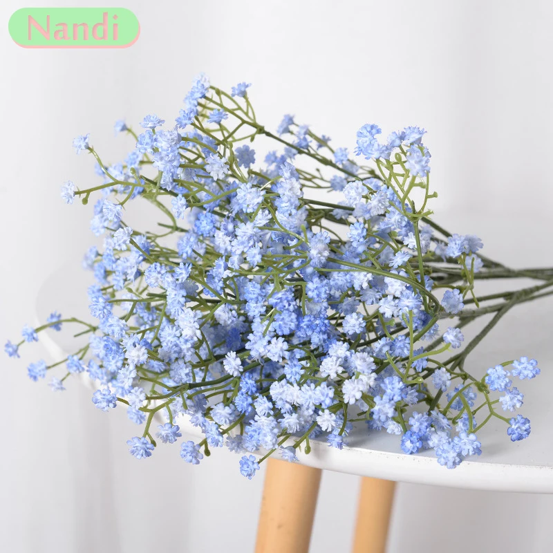 Bianco Gypsophila fiori artificiali matrimonio Bouquet fai da te decorazione disposizione plastica respiro del bambino fiori finti decorazioni per