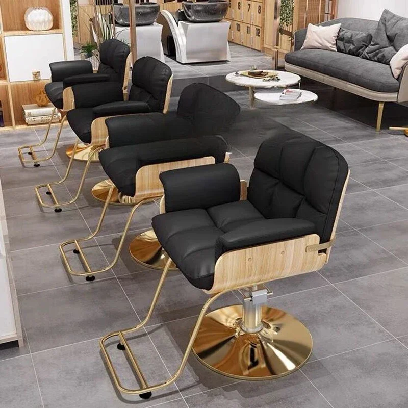 Reclining Barber Chairs Esthetician Barbering Rolling Pedicure Chairs Hairdressing Barbershop Banco Con Ruedas Beauty Furniture