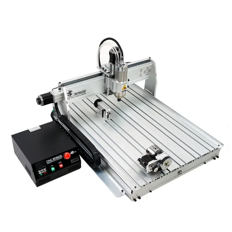 800*600mm Working Range CNC Engraving Milling Machine 8060Z 4 Axis USB Port 2200W HF Water Cooling Spindle For PVC PCB Wood Work