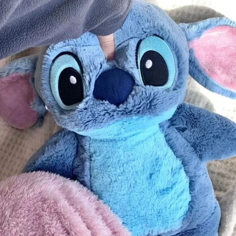 Stitch Disney peryferyjne urocza pluszowa lalka butelka na gorącą wodę ogrzewanie zimowe wypełnione wodą podgrzewacz do rąk torba podgrzewacz do rąk