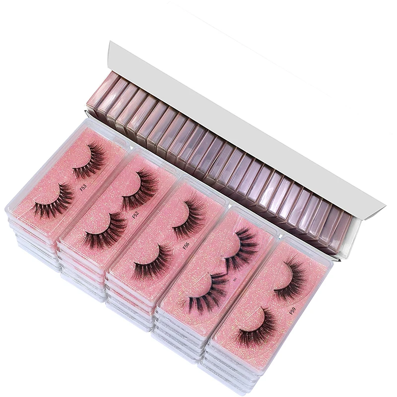 Lashes luzem hurtownie 30/50/100 Pairs 3d rzęsy z norek naturalne fałszywe rzęsy opakowanie makijaż miękkie grube puszyste rzęsy z norek luzem