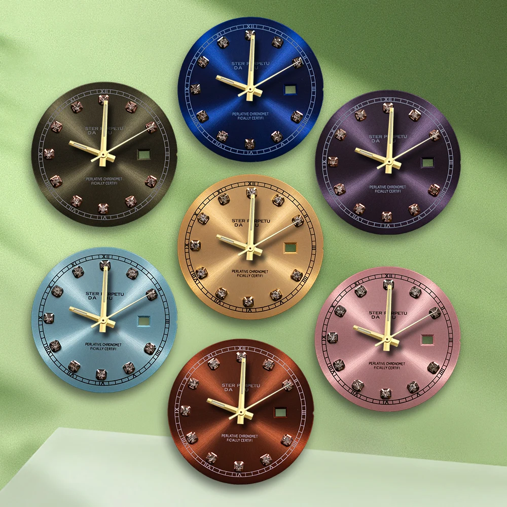 24.5 مللي متر S شعار الماس الهاتفي NH05 الطلب القهوة الملونة الهاتفي لا الأيدي صالح NH05 حركة لا مضيئة ساعة تعديل الملحقات