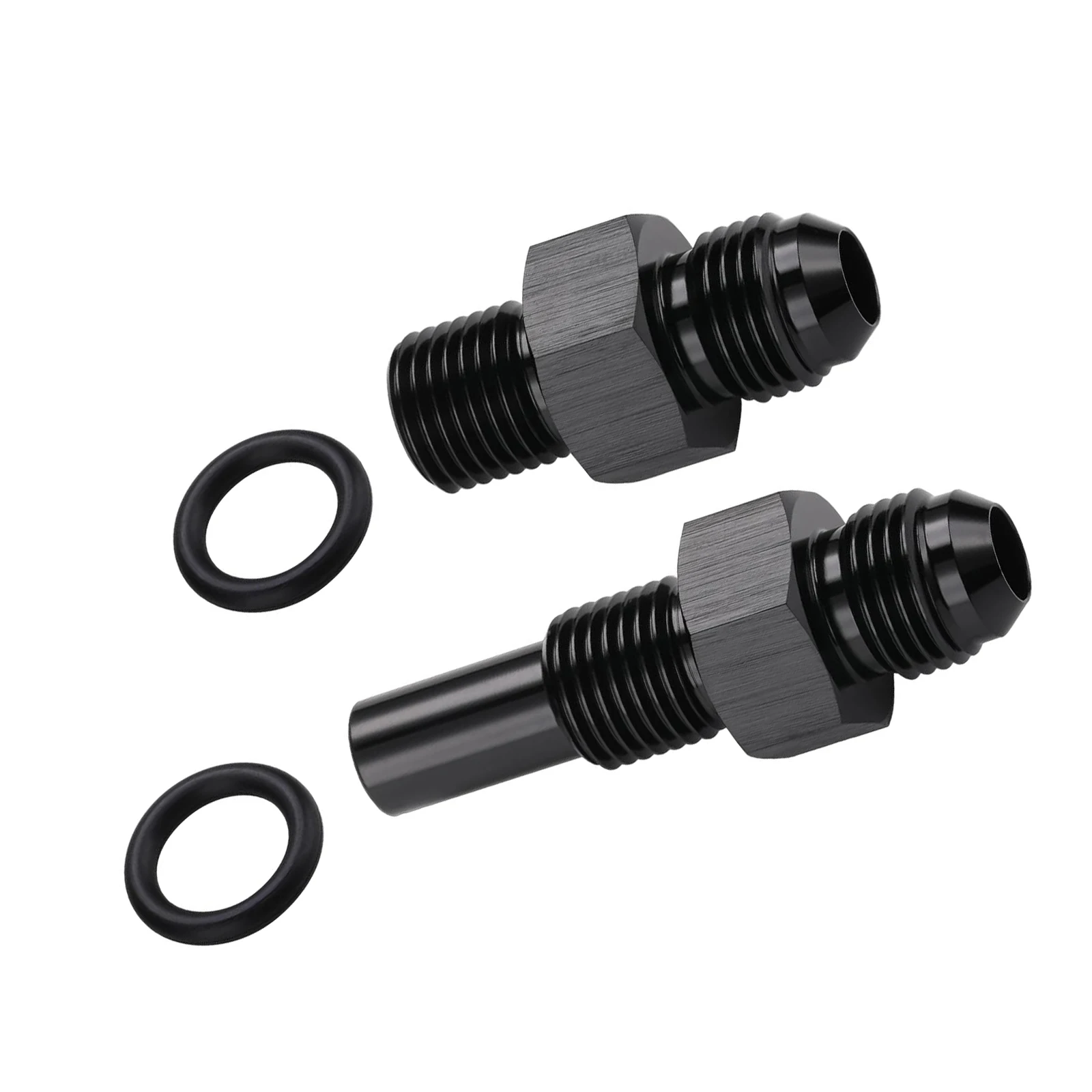 AN6 to 1/4NPS Adapter Fitting, Black Aluminum 6AN Male Flare to 1/4 NPSM Connector, Universal 4L80E Transmission Cooler Pipeline