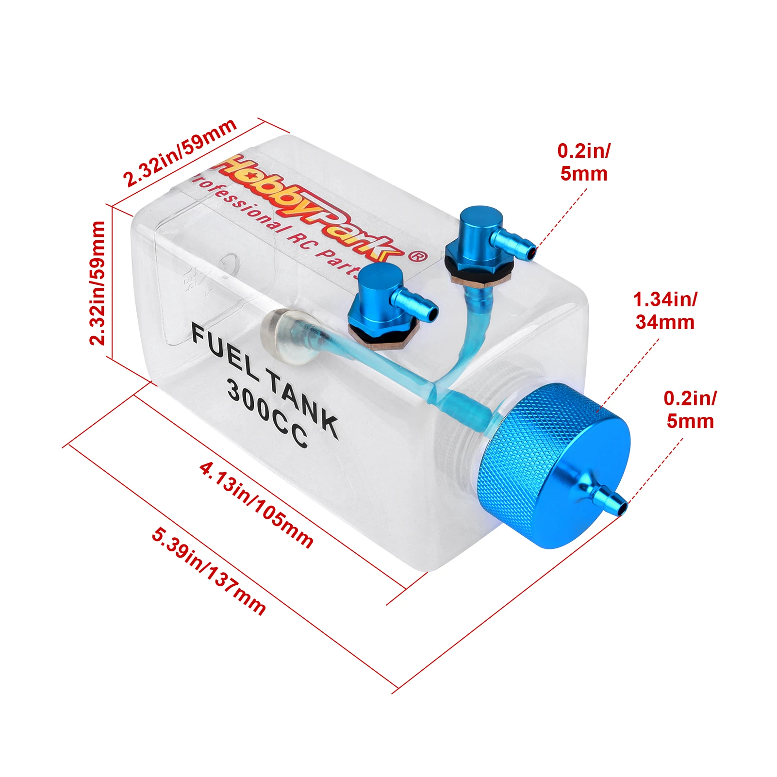 HobbyPark RC Gas Fuel Tank Bottle for RC Airplane Gas Engine Fuel System Replacement Upgrade