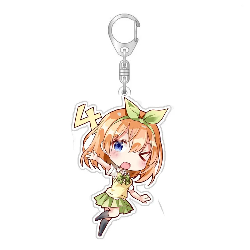 Anime The Quintessential Quintuplets Cosplay Costume Key Pendant Props Acrylic Keychain Keyring