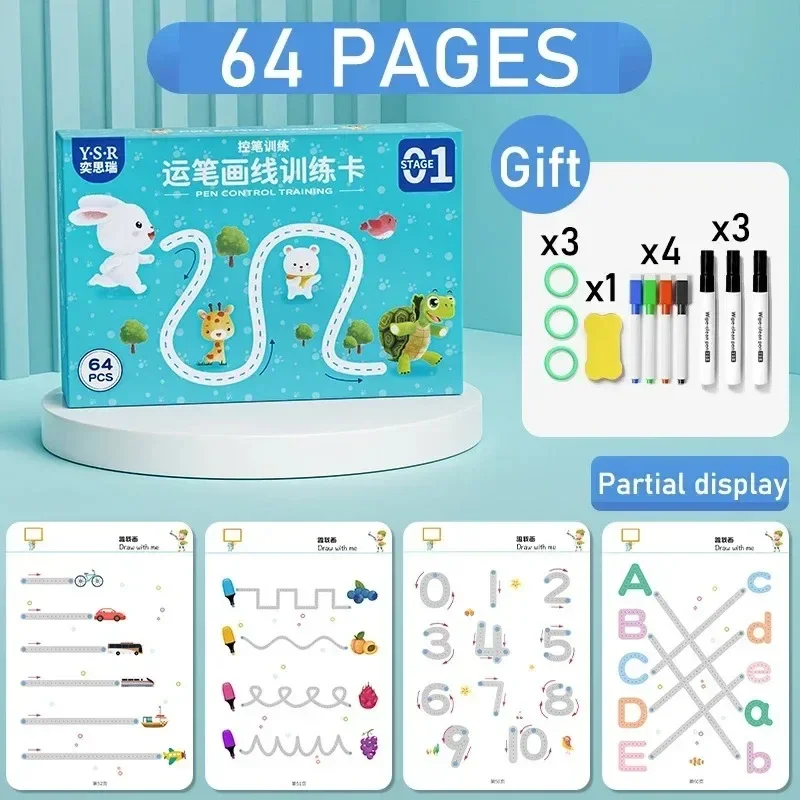 Magic Practice Copybook Control Training Book Magical Tracing Workbook Reusable Children Montessori Drawing Education Stationery