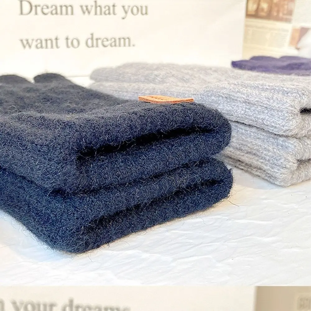 خمسة أصابع أفخم قفازات الحياكة الكورية نمط يندبروف كامل فنجر القفازات قفازات ركوب الدراجات الدافئة الدراجات القيادة قفازات الرجال