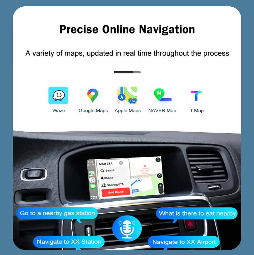 AUTOABC Neues kabelloses Carplay Android Auto Modul für Volvo S60 XC60 V60 V40 2015-2018 Mirror Cast AirPlay Unterstützung für Kameras – Detail 9