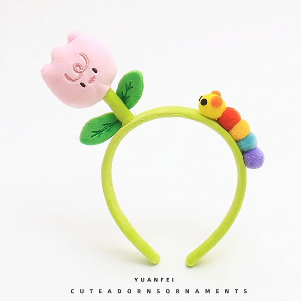 Caterpillar Cute Flowers Cartoon Headband Windmill Leaf-Green Bean SproutsFlower Funny Headband Hair Clip Headdress Female