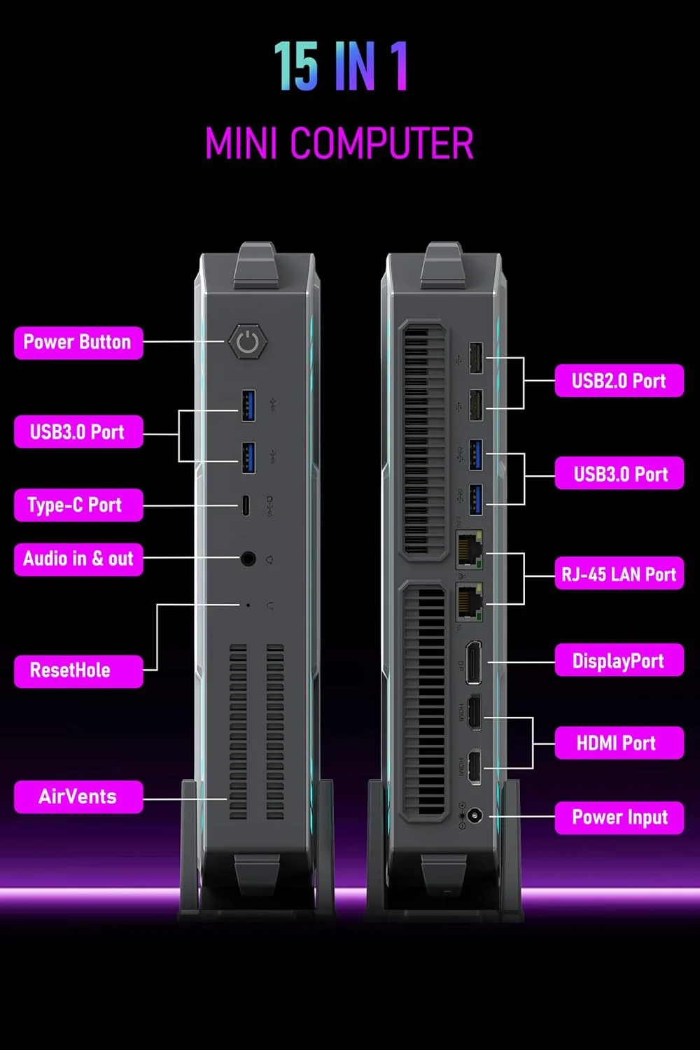 كمبيوتر شخصي صغير قوي عالي السرعة للألعاب Win 11 Mini Pc Core I7 I9 Ryen 9 Business Gaming Mini Pcs #4