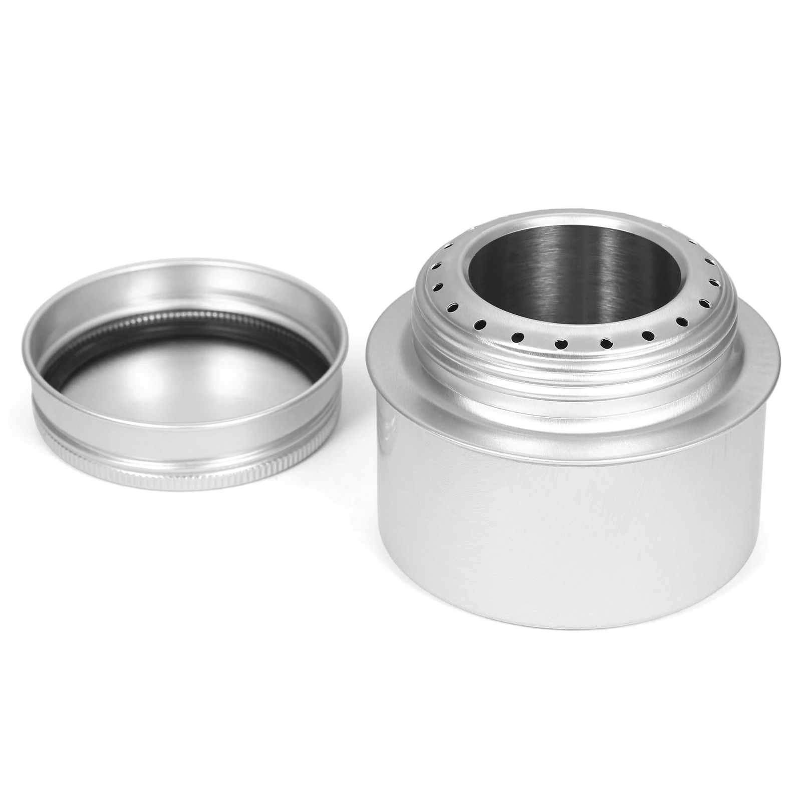 TOMSHOO Tragbarer Mini-Alkoholkocher aus Aluminiumlegierung mit Deckel, Outdoor, Camping, Wandern, Rucksackreisen, Kochherd, Alkoholkocher – Detail 3
