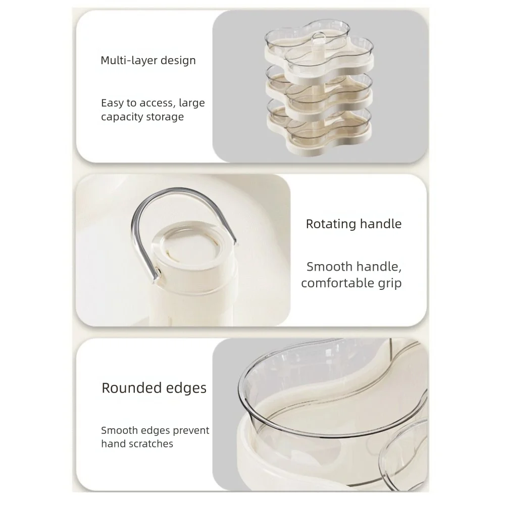 

Creative PP Fruit Storage Rack 2/3 Layer High-grade Divided Plates Vintage Multi-storey Table Plate Dried Fruit Serving